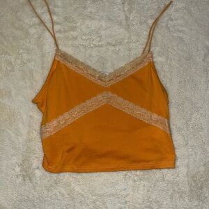 Orange Crop Camisole with Spaghetti Straps